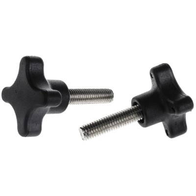RS PRO Black 4-Arm Clamping Knob, M8 Threaded Stud, 30mm Thread Length, 40 mm Diameter 702-7734