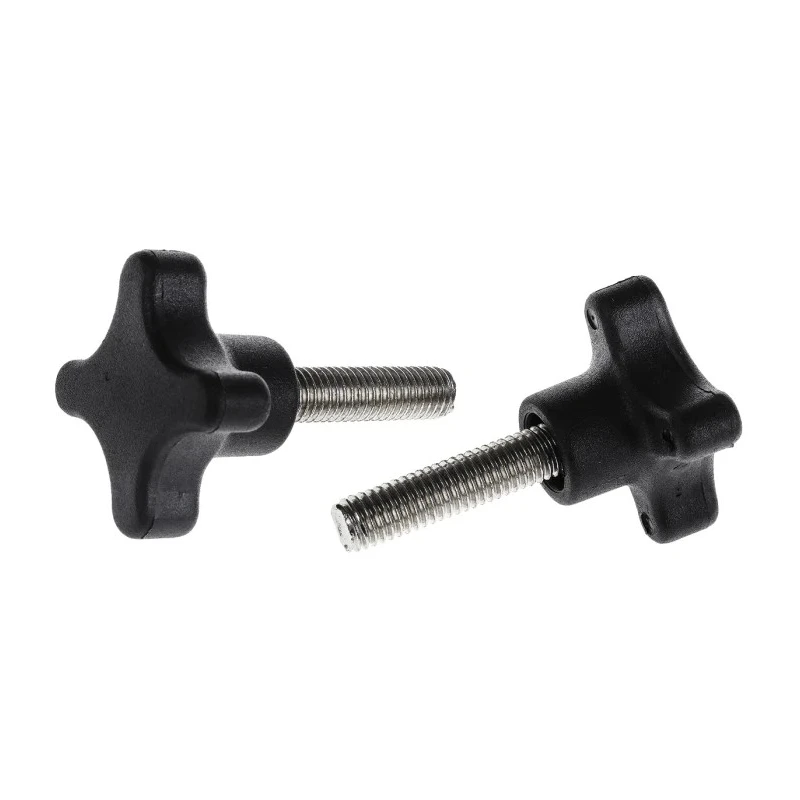 RS PRO Black 4-Arm Clamping Knob, M8 Threaded Stud, 30mm Thread Length, 40 mm Diameter 702-7734
