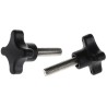 RS PRO Black 4-Arm Clamping Knob, M8 Threaded Stud, 30mm Thread Length, 40 mm Diameter 702-7734