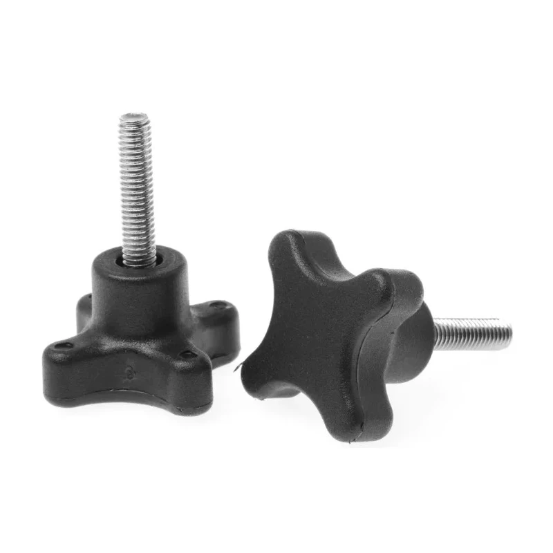 RS PRO Black Polypropylene 4-Arm Clamping Knob Threaded Stud 40 mm Diameter, 25 mm Thread Length 702-7737