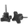 RS PRO Black Polypropylene 4-Arm Clamping Knob Threaded Stud 40 mm Diameter, 25 mm Thread Length 702-7737
