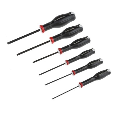 Facom Hex Ball End Standard Screwdriver Set, 6-Piece, DIN 912, France ATWSH.JT6