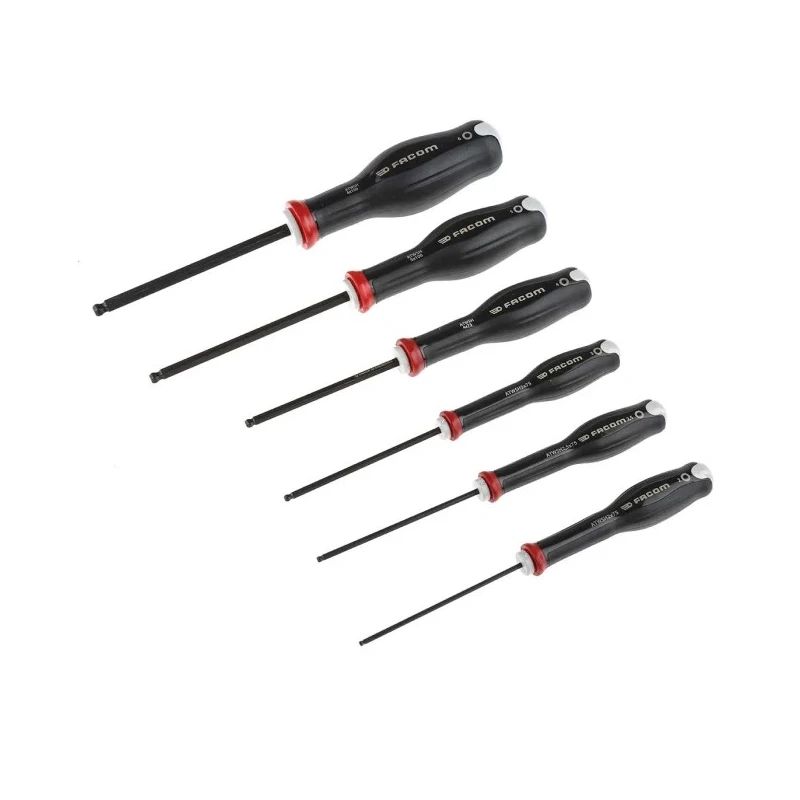 Facom Hex Ball End Standard Screwdriver Set, 6-Piece, DIN 912, France ATWSH.JT6