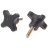 RS PRO Black Polypropylene 4-Arm Clamping Knob, Threaded Stud, Stainless Steel Insert, 50 mm Diameter, 25 mm Thread 702-7743