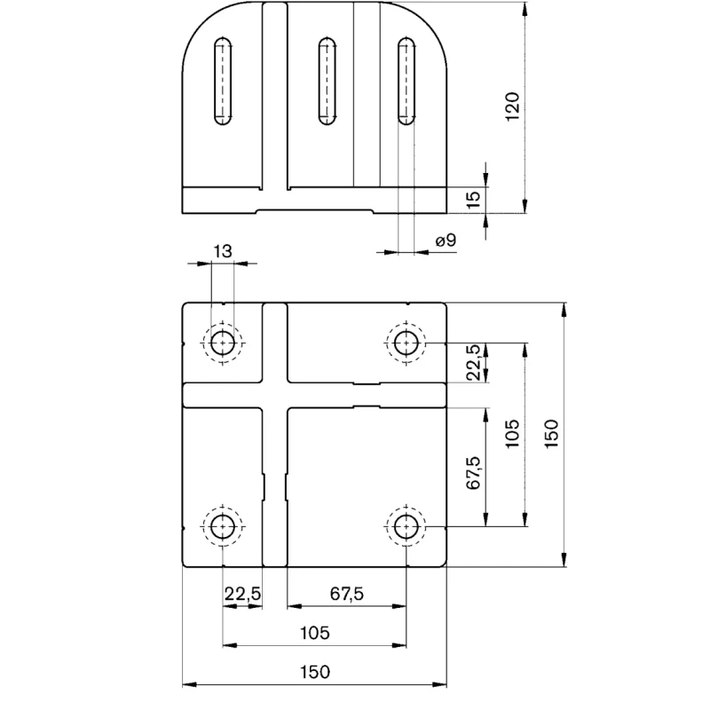 Bosch Rexroth Base Plate Fits 45mm Strut Profile Die Cast Aluminium MGE Series 3842524469
