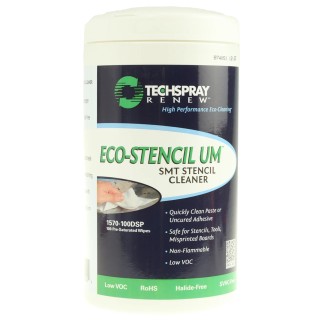 Techspray ECO-STENCIL UM Flux Remover Liquid 100 Wipes Tub 1570-100DSP