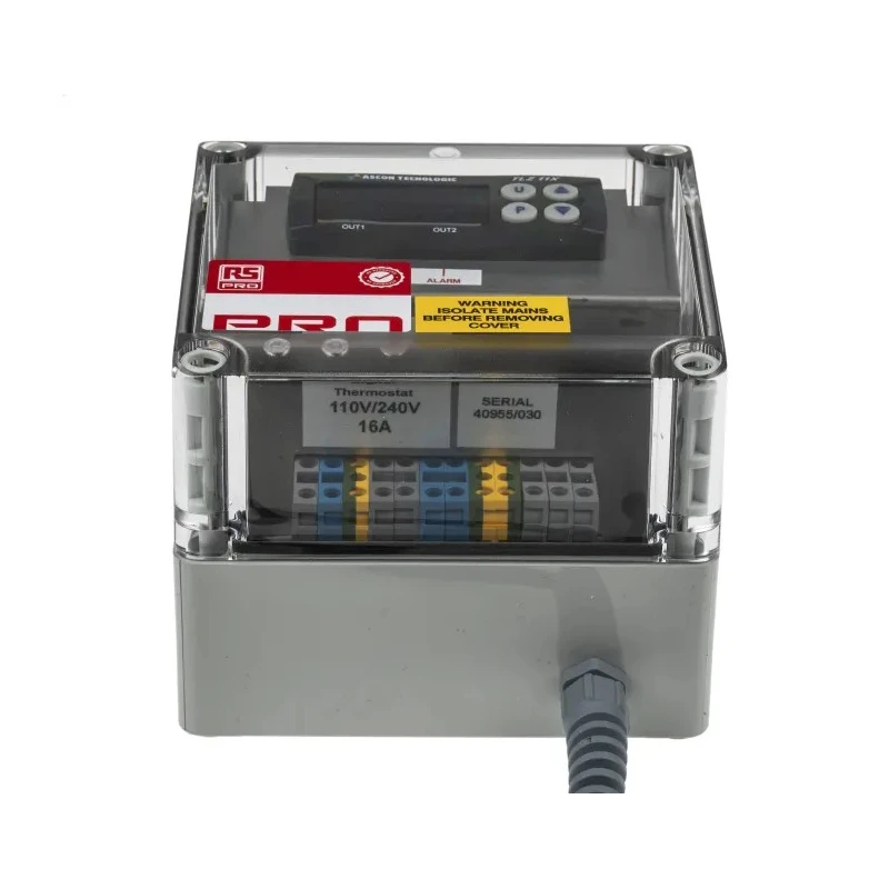RS PRO Trace Heating Thermostat, 75 mm x 200 mm x 150 mm, Operating Temperature -50 °C to 150 °C, IP66 Rated, 16 A 703-3202
