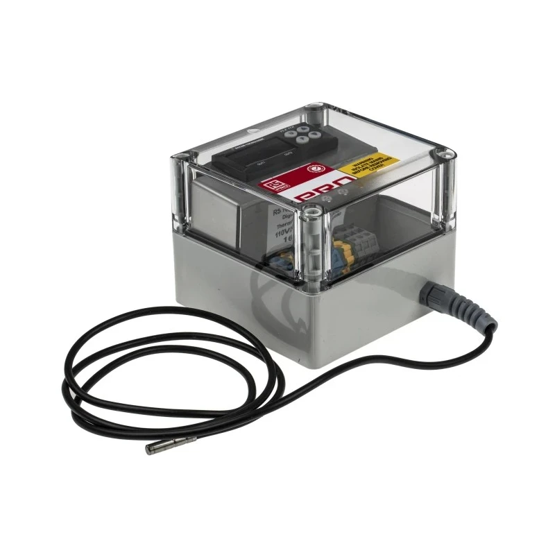 RS PRO Trace Heating Thermostat, 75 mm x 200 mm x 150 mm, Operating Temperature -50 °C to 150 °C, IP66 Rated, 16 A 703-3202