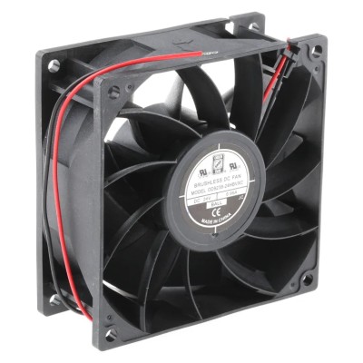 RS PRO Axial Fan, 24V DC, 229.4 m³/h Airflow, 16 W Power, 700 mA Max Current, IP44 Rated, 92.5 x 92.5 x 38 mm Frame Size IP44