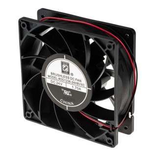 RS PRO Axial Fan 24V dc 40.8W 1.7A 383.9 m³/h 120 mm Square Frame Ball Bearing Forward Curve 5000 rpm 703-3464