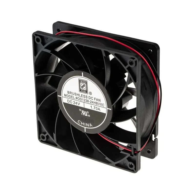 RS PRO Axial Fan 24V dc 40.8W 1.7A 383.9 m³/h 120 mm Square Frame Ball Bearing Forward Curve 5000 rpm 703-3464