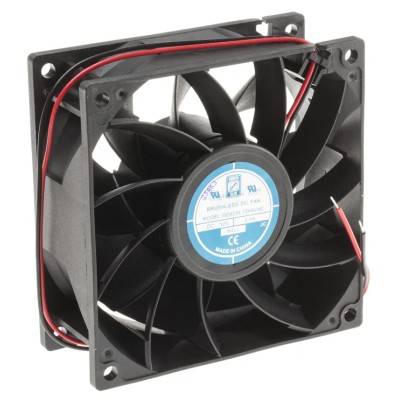 RS PRO Axial Fan 12V DC 16W 1.3A 229.4 m³/h 92.5mm x 92.5mm x 38mm Ball Bearing 5400 RPM 703-3451