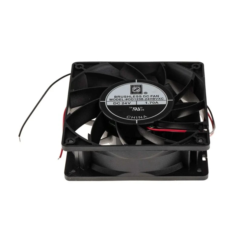 RS PRO Axial Fan 24V dc 40.8W 1.7A 383.9 m³/h 120 mm Square Frame Ball Bearing Forward Curve 5000 rpm 703-3464