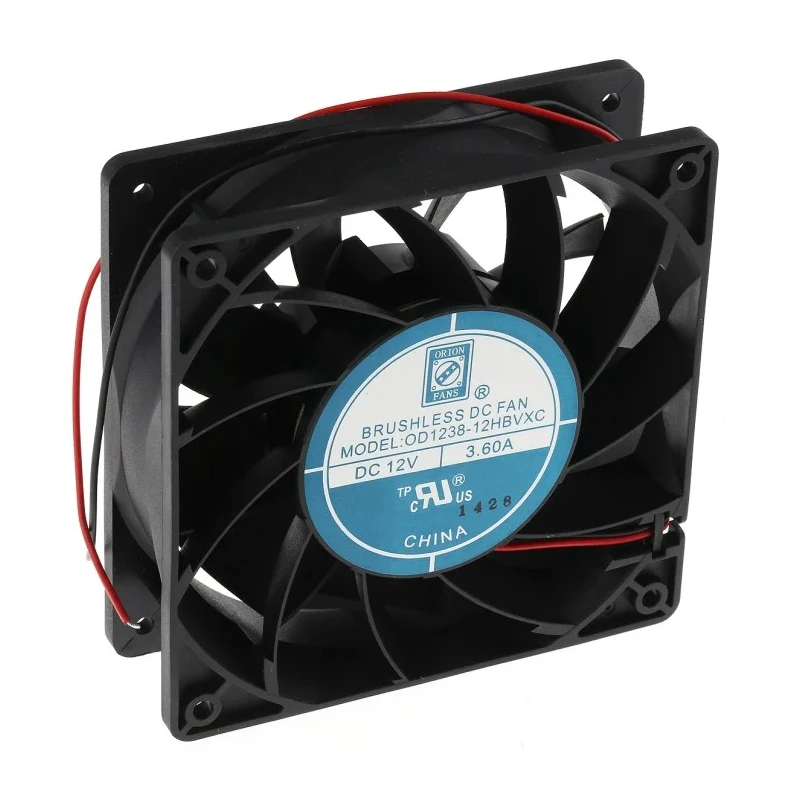 RS PRO Axial Fan 12V DC 383.9 m³/h Air Flow 43.2 W Power 3.6 A Max Current 120 mm Square Frame 38 mm Depth 703-3467
