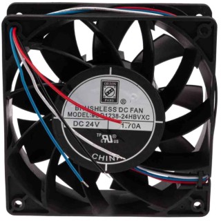 RS PRO Axial Fan 24V DC 383.9 m³/h 40.8W 1.7A Max 120mm Square Frame 38mm Depth 703-3473