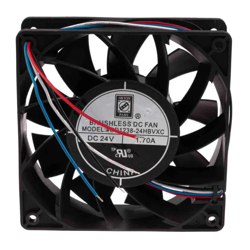 RS PRO Axial Fan 24V DC 383.9 m³/h 40.8W 1.7A Max 120mm Square Frame 38mm Depth 703-3473