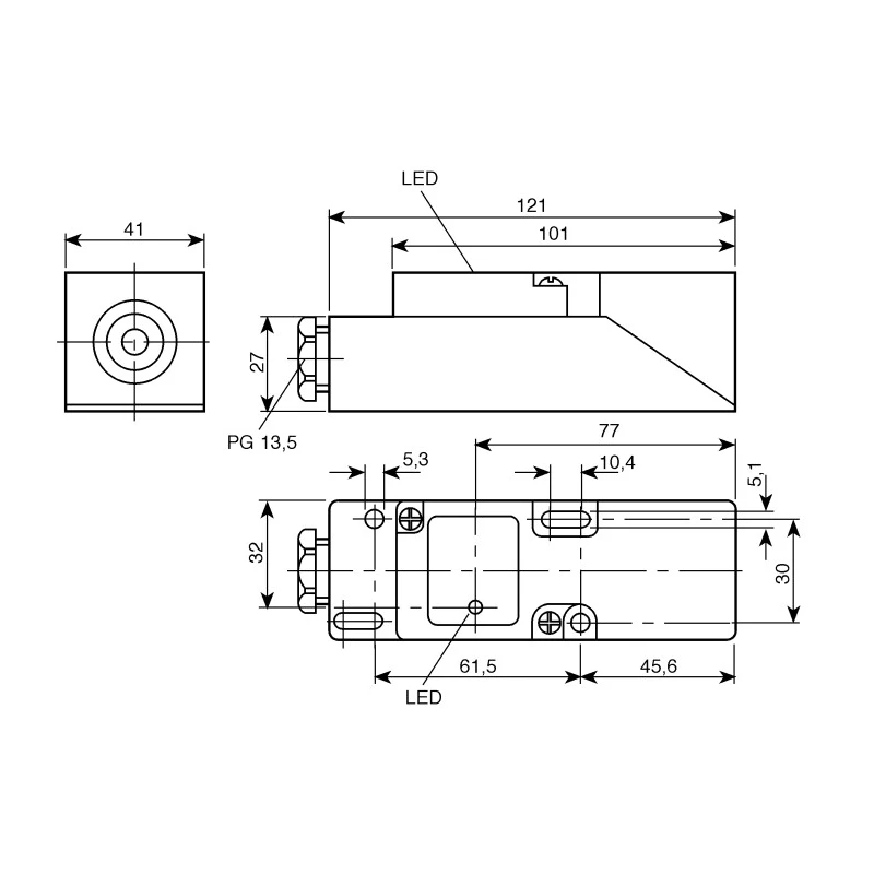 ifm electronic Block Inductive Proximity Sensor IM0011 PG13.5 Thread, 2-Wire, 15 mm Detection, 250 V AC/DC IM0011