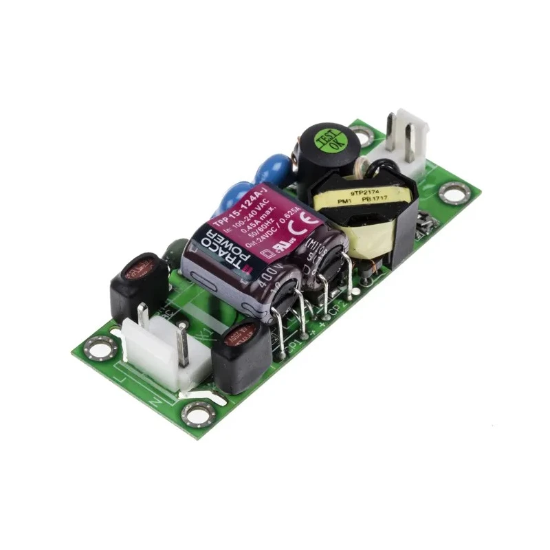 TRACOPOWER Switching Power Supply 24V 15W Chassis Mount 85°C Efficiency 88% TPP 15-124A-J