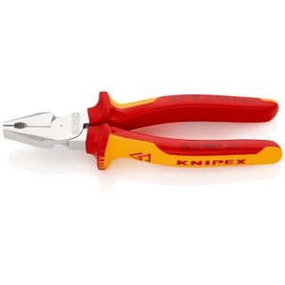 Knipex Combination Plier 180mm Overall, Comfort Grip Insulated, VDE/1000V Approved, Model 02 06 180