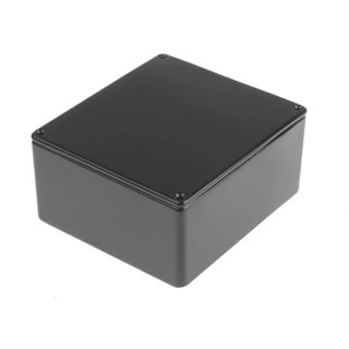 RS PRO Black Lid Die Cast Aluminium Enclosure IP54 61 mm x 121 mm x 95 mm IP54