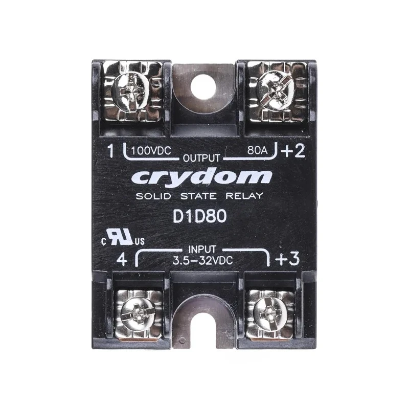 Crydom 1-DC Series Solid State Relay Surface Mount 80A Load Current 100V Load Voltage 3.5-32V Control D1D80