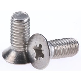RS PRO Pozidriv Countersunk Stainless Steel Machine Screw M5 Thread 12mm Length 316 Marine Grade A4 158-3657