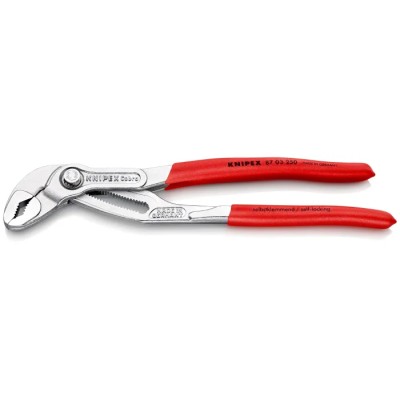 Knipex Cobra® Water Pump Plier Non-Slip Plastic Coated Handle Chrome Vanadium Steel 250mm 46mm Jaw 87 03 250