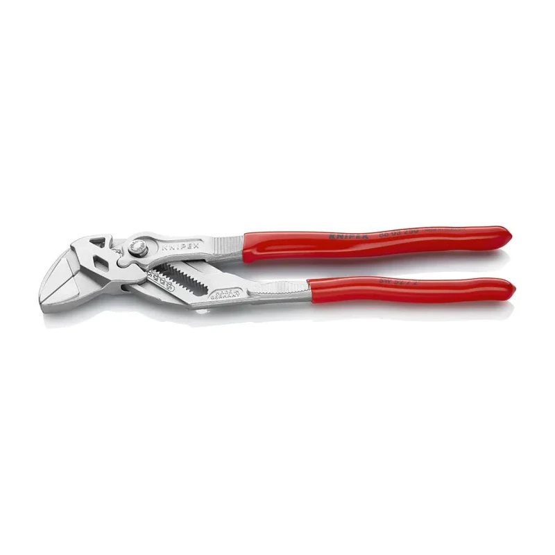 Knipex 1-Piece Plier Wrench, 250mm Overall Length, 46mm Jaw, Chrome Vanadium Steel, Plastic Handle, Model 86 03 250