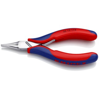 Knipex 1-Piece 115mm Overall Flat Nose Plier Chrome Steel Mirror Polished Jaw 22.5mm 35 12 115