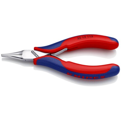 Knipex 1-Piece 115mm Overall Flat Nose Plier Chrome Steel Mirror Polished Jaw 22.5mm 35 12 115