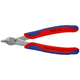 Knipex Super Knips® Without Bevel Side Cutter Stainless Steel Jaw, Bi-Metal Handle, 1.6mm Cutting Capacity 78 13 125