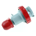 Scame Industrial Power Connector Adapter Red Cable Mount 3P+PE 16A 415V, Straight Orientation OPTIMA-REVERSE 218.1636RV