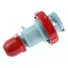 Scame Industrial Power Connector Adapter Red Cable Mount 3P+PE 16A 415V, Straight Orientation OPTIMA-REVERSE 218.1636RV