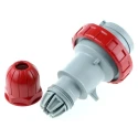 Scame Industrial Power Connector Adapter Red Cable Mount 3P+PE 16A 415V, Straight Orientation OPTIMA-REVERSE 218.1636RV