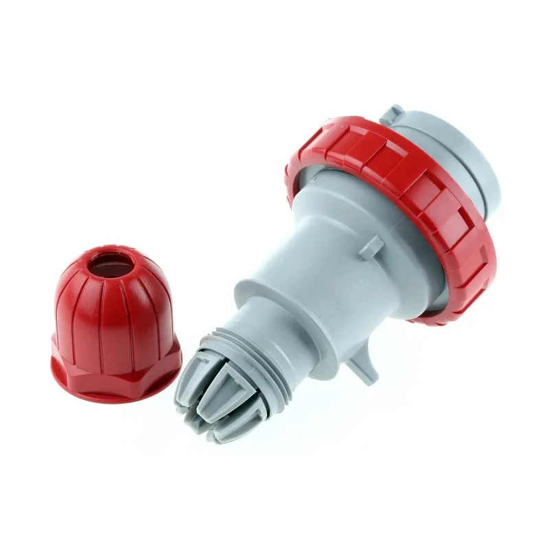 Scame Industrial Power Connector Adapter Red Cable Mount 3P+PE 16A 415V, Straight Orientation OPTIMA-REVERSE 218.1636RV
