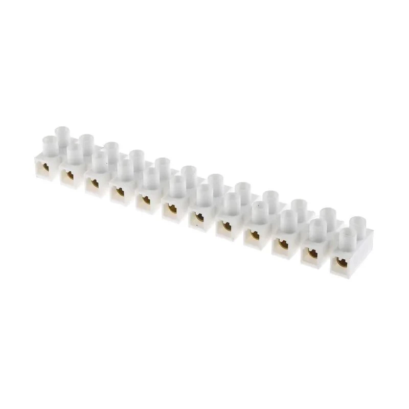 RS PRO Polypropylene Non-Fused Terminal Block 12-Way, 6AWG Wire, 76A Screw, 400V 15mm Pitch 703-3820