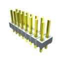 Samtec HTSW Series Straight Through Hole Pin Header, 20 Contacts, 2.54 mm Pitch, 2 Row, Unshrouded HTSW-110-07-S-D