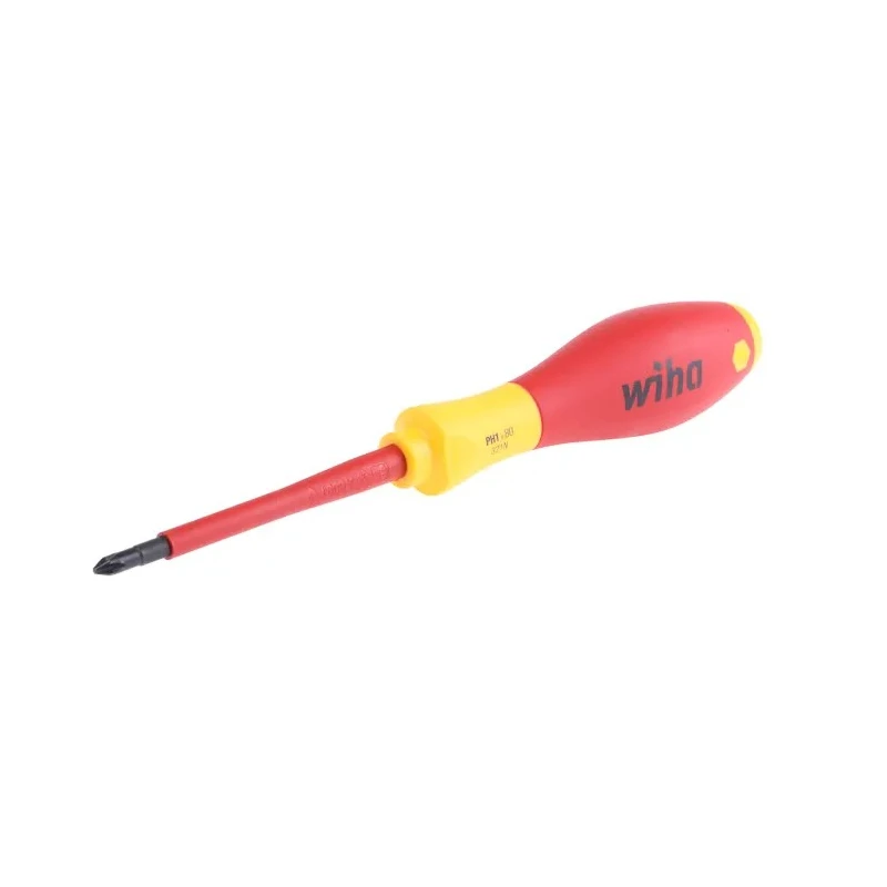 Wiha Insulated Screwdriver PH1 Tip 80 mm Blade VDE/1000V Approved Bi-Material Handle Chrome Vanadium Steel Blade 191mm 00847