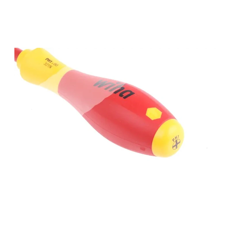 Wiha Insulated Screwdriver PH1 Tip 80 mm Blade VDE/1000V Approved Bi-Material Handle Chrome Vanadium Steel Blade 191mm 00847
