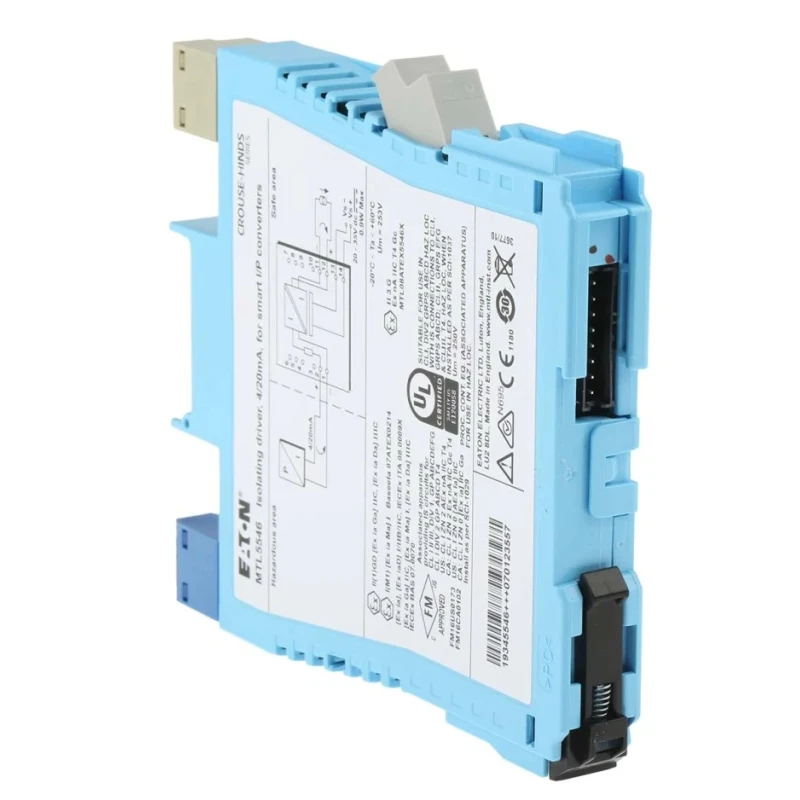 Eaton Zener Barrier 1 Channel Galvanic Barrier DIN Rail Mount ATEX Certified 20-35V DC Supply MTL5546/RS