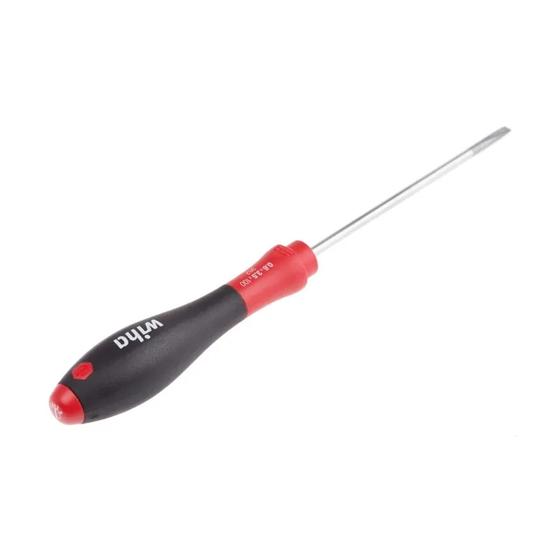 Wiha Standard Slotted Screwdriver, 100 mm Blade, VDE/1000V Approved, 204 mm Overall 00691