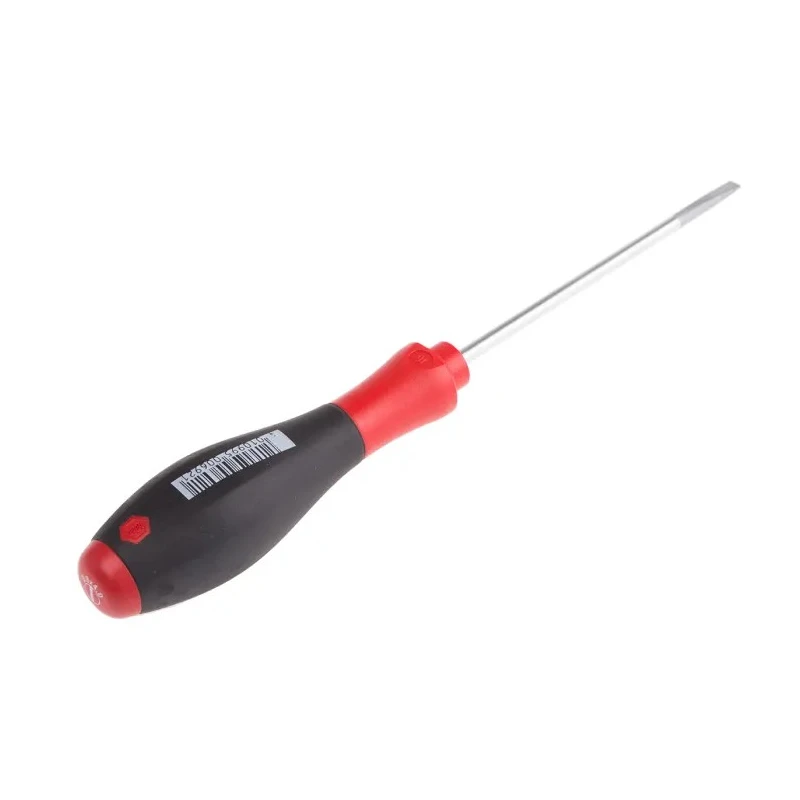 Wiha Slotted Screwdriver, 100 mm Blade, Bi-Material Handle, VDE/1000V Approved, 211mm Overall 00692