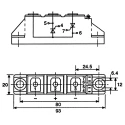 Semikron Danfoss Dual Thyristor Module 1200 V 95 A 150 mA 2 kA 1.65 V SKKT 92B12 E