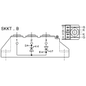 Semikron Danfoss Dual Thyristor Module 1200 V 95 A 150 mA 2 kA 1.65 V SKKT 92B12 E