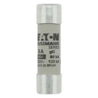 Eaton Ceramic Cartridge Fuse, 8A Current Rating, 690V AC, Ceramic Body, 14 x 51 mm C14G8