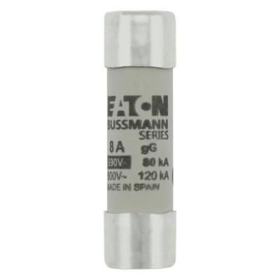 Eaton Ceramic Cartridge Fuse, 8A Current Rating, 690V AC, Ceramic Body, 14 x 51 mm C14G8