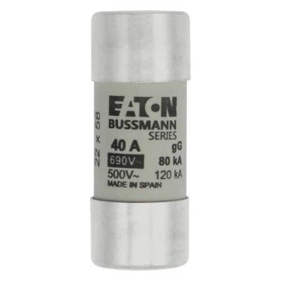 Eaton 40A Ceramic Cartridge Fuse 22 x 58 mm 690V AC gG gL Series C22G40