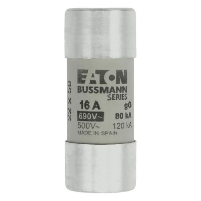 Eaton 16A Ceramic Cartridge Fuse 22 x 58 mm, 690 V AC, Ceramic Body, High Breaking Capacity C22G16