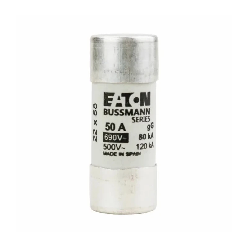 Eaton 50A Ceramic Cartridge Fuse 22 x 58 mm with Ceramic Body, 690V AC, Series C22G C22G50
