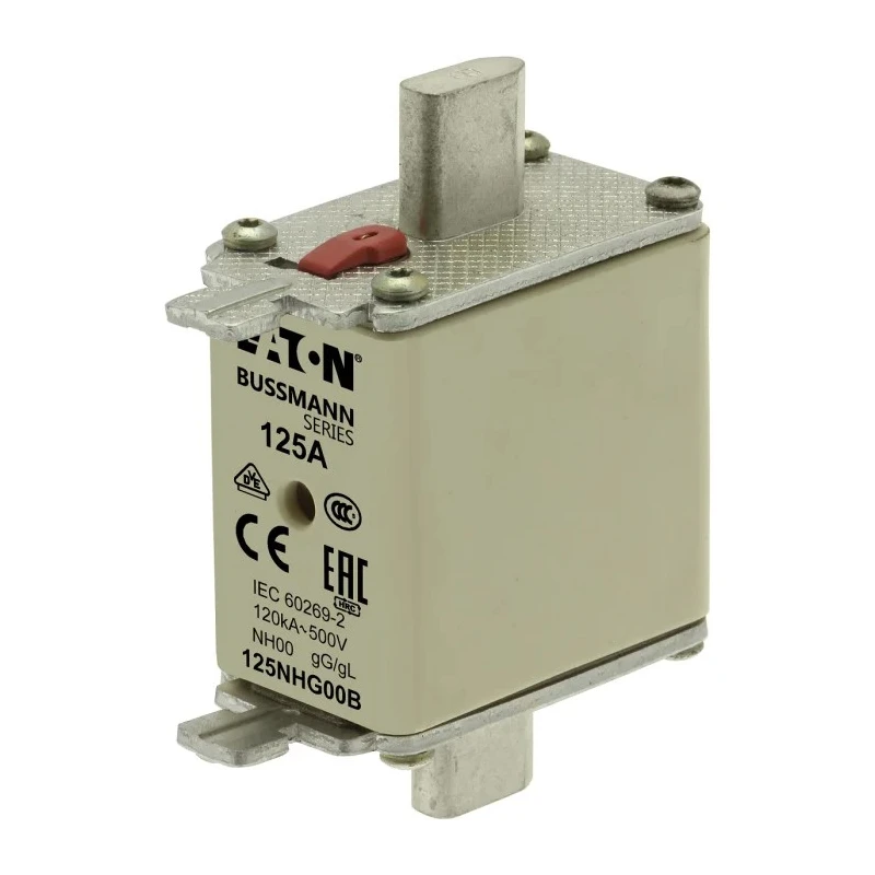 Eaton 125A Centred Tag Fuse NH00 500V AC High Rupture Capacity Dual Indication NH00 